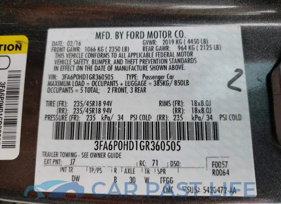 3FA6P0HD1GR360505# 10