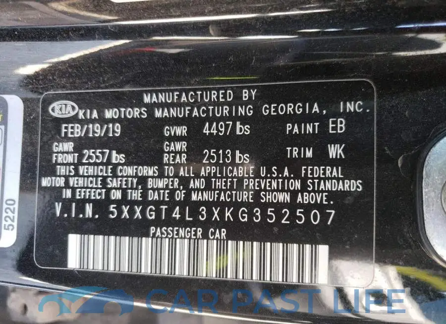 5XXGT4L3XKG352507# 10