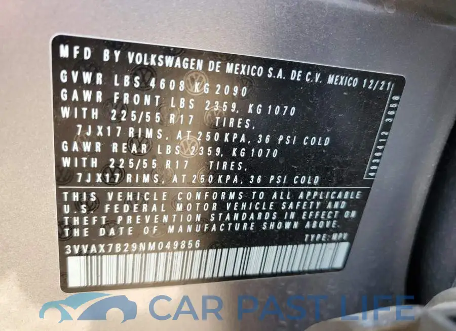 3VVAX7B29NM049856# 10