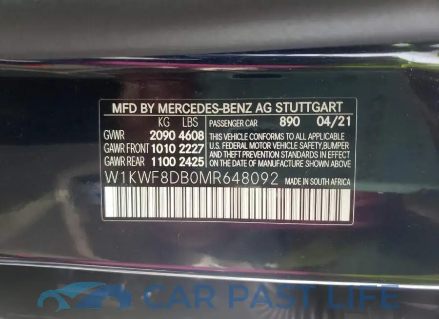W1KWF8DB0MR648092# 10