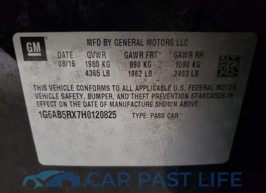 1G6AB5RX7H0120825# 10