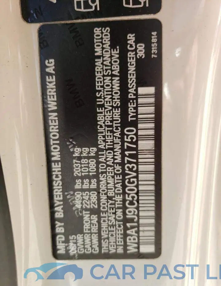 WBA1J9C50GV371750# 10
