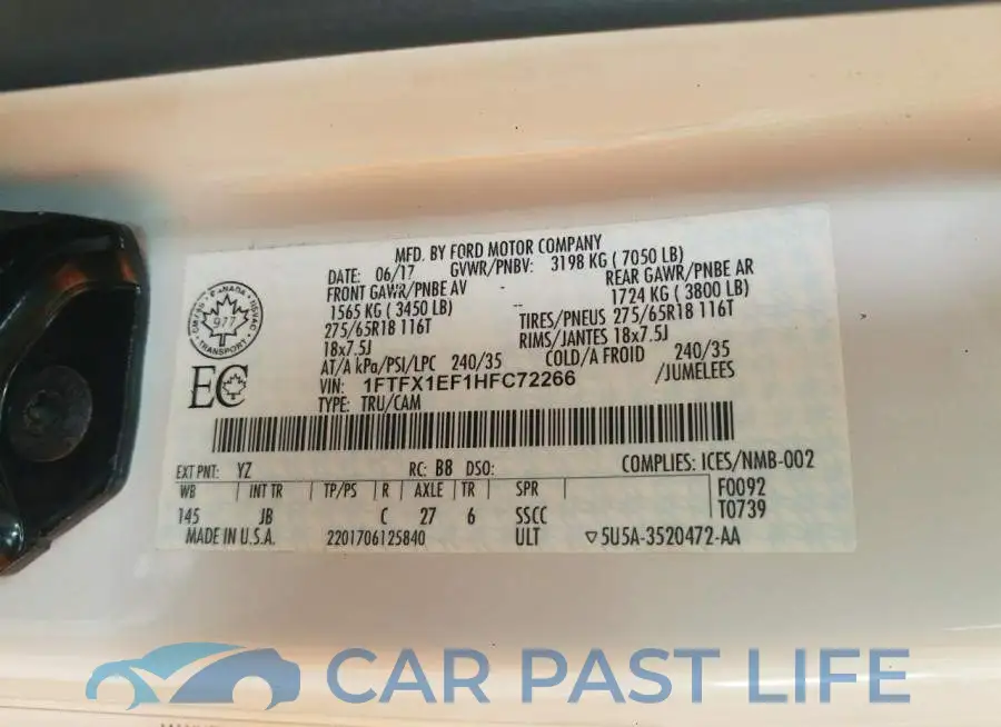 1FTFX1EF1HFC72266# 10