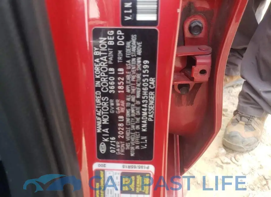 KNADM4A35H6051599# 10