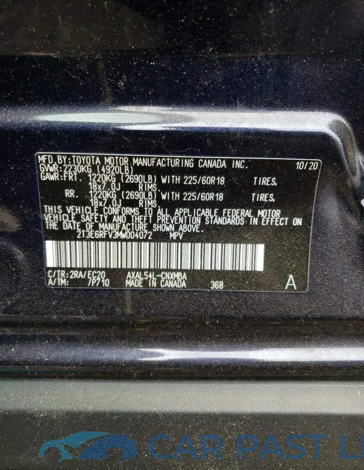 2T3E6RFV3MW004072# 10