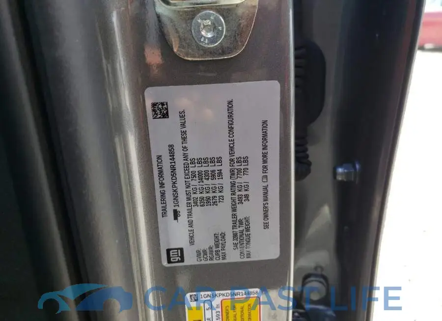 1GNSKPKD5NR144858# 10