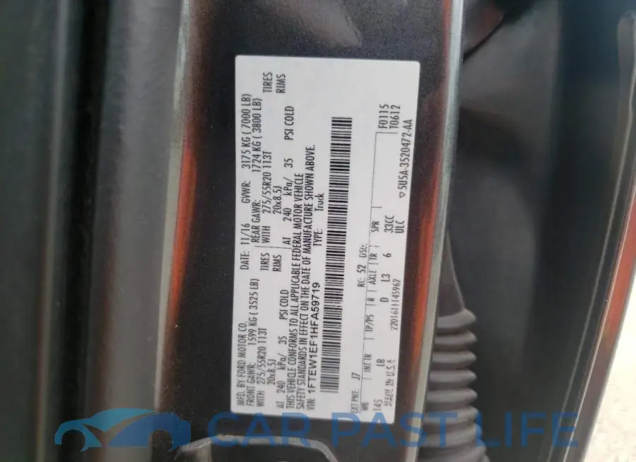 1FTEW1EF1HFA59719# 10