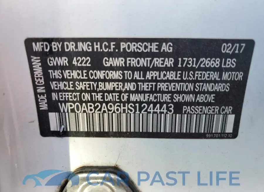 WP0AB2A96HS124443# 10