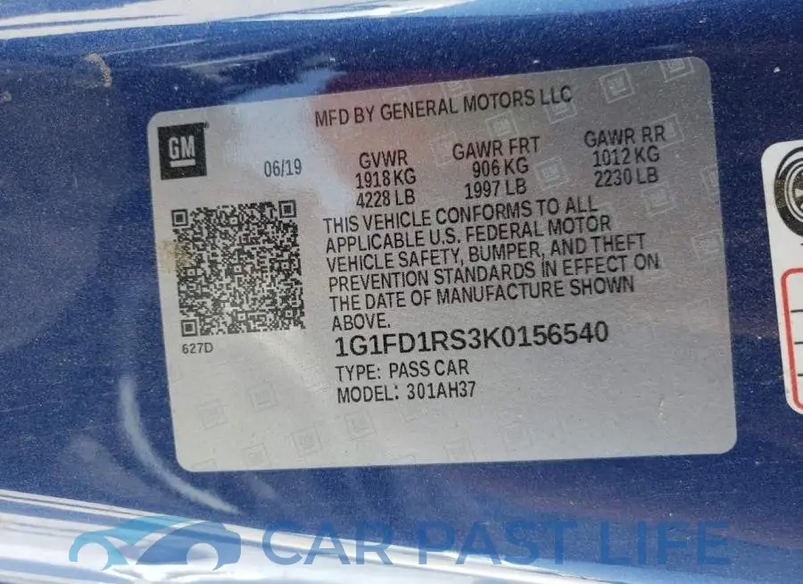 1G1FD1RS3K0156540# 10