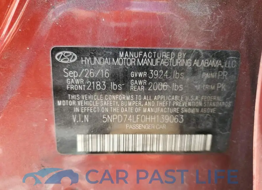 5NPD74LF0HH139063# 10