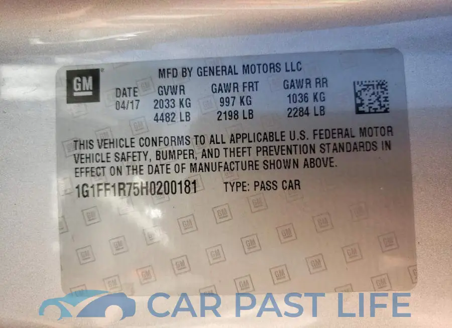 1G1FF1R75H0200181# 10