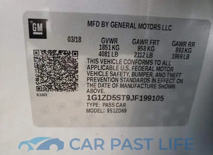 1G1ZD5ST9JF199105# 10