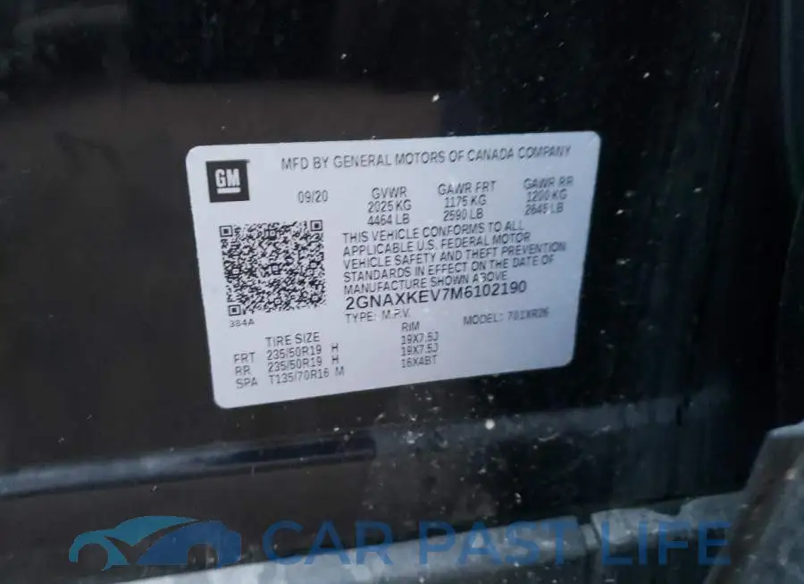 2GNAXKEV7M6102190# 10