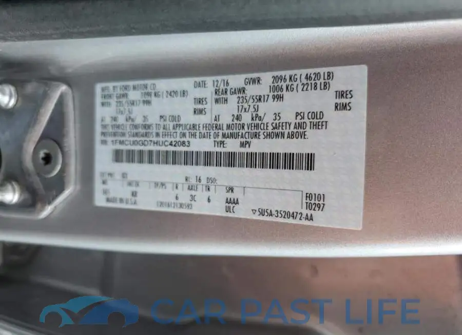 1FMCU0GD7HUC42083# 10