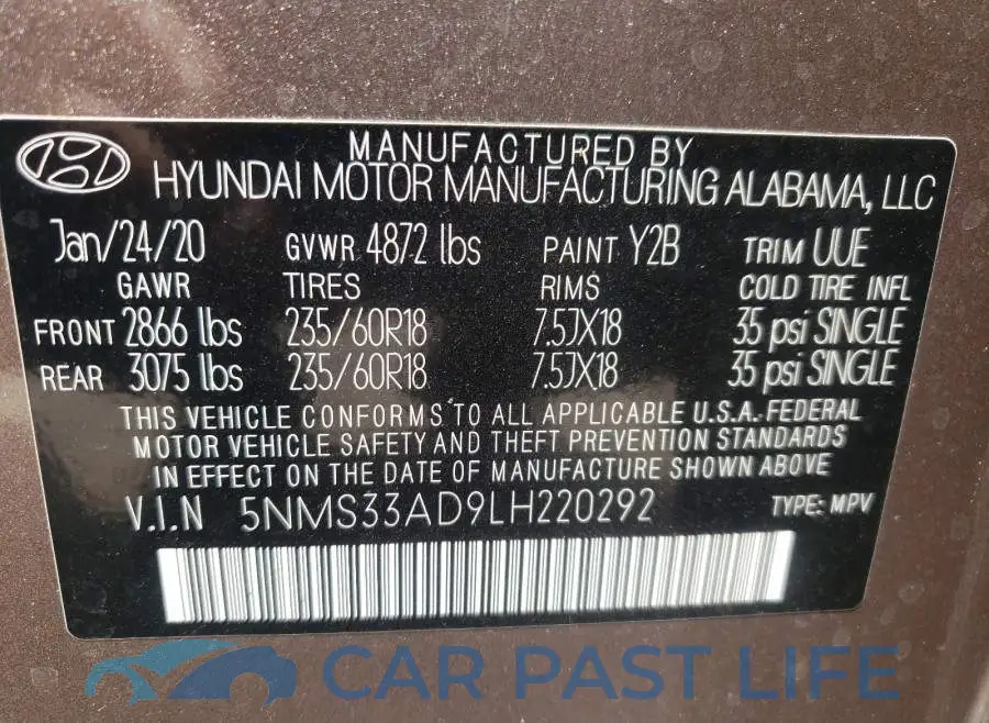 5NMS33AD9LH220292# 10