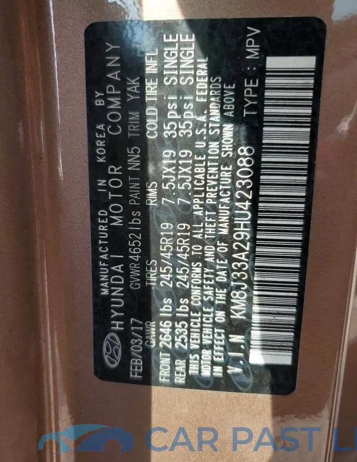 KM8J33A29HU423088# 10