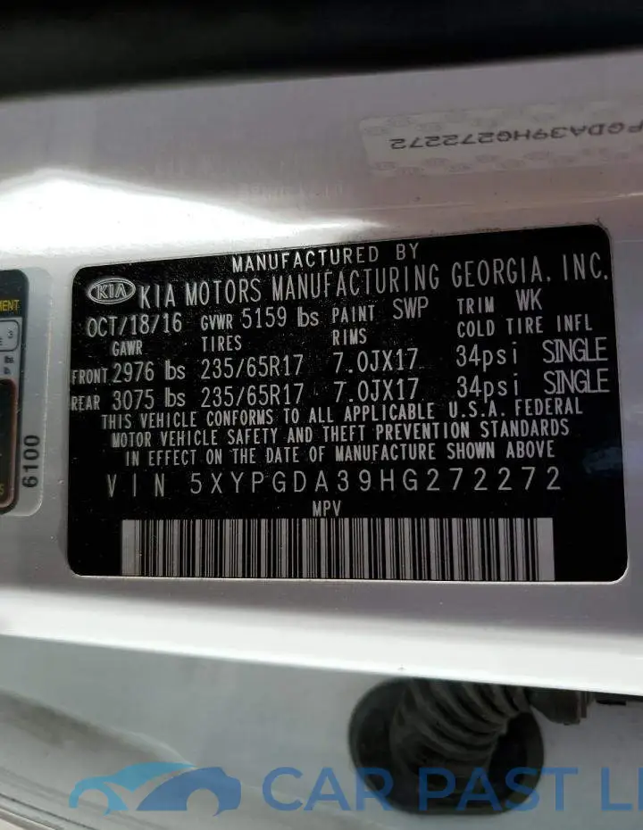 5XYPGDA39HG272272# 10