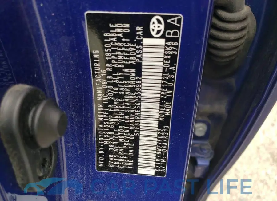 5YFBURHE5GP559982# 10