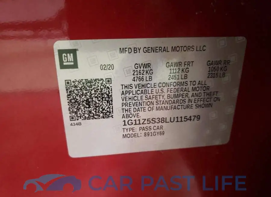 1G11Z5S38LU115479# 10