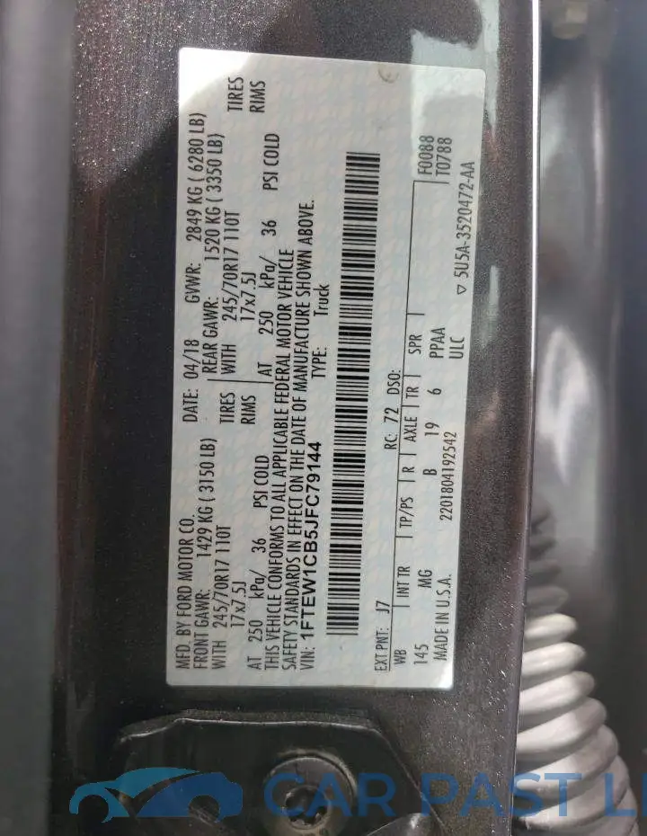 1FTEW1CB5JFC79144# 10