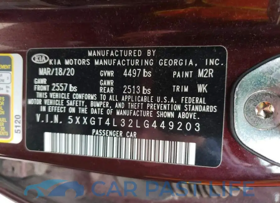 5XXGT4L32LG449203# 10