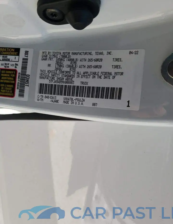 5TFJA5AB5NX008883# 10