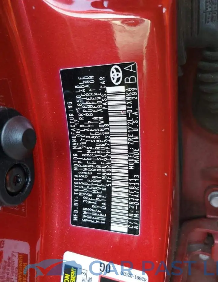5YFBURHE2HP722038# 10