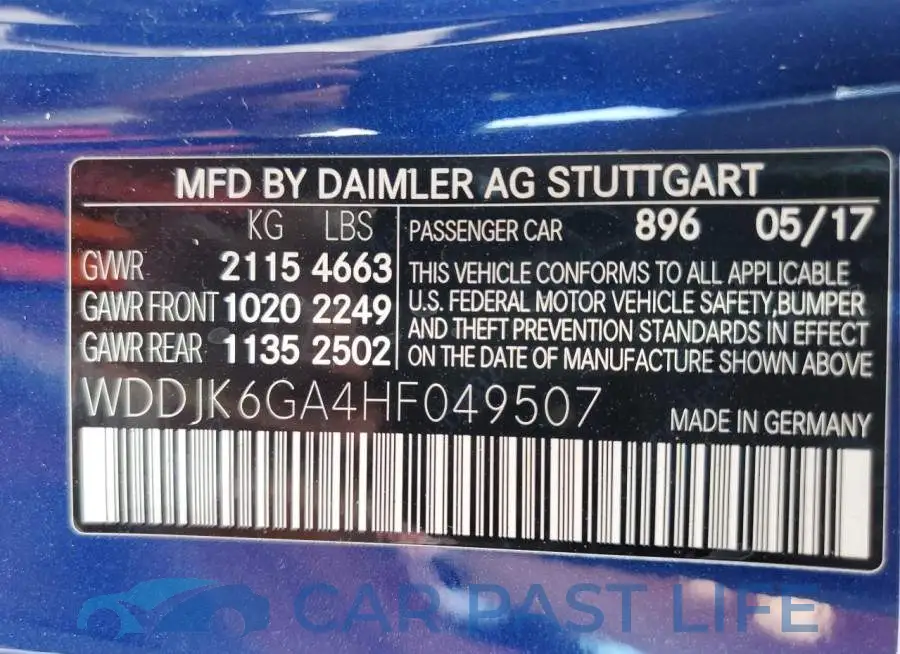 WDDJK6GA4HF049507# 10