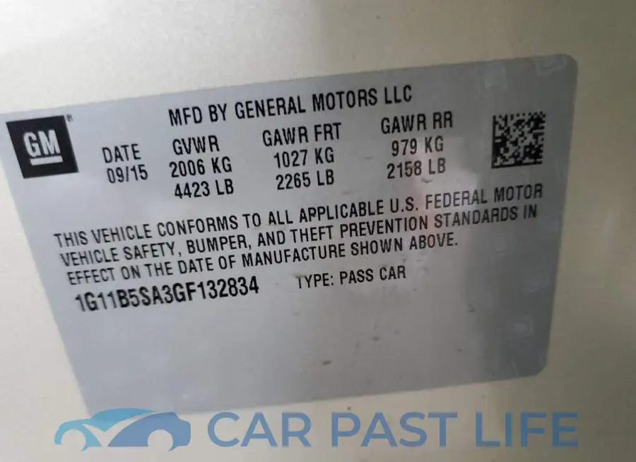 1G11B5SA3GF132834# 10