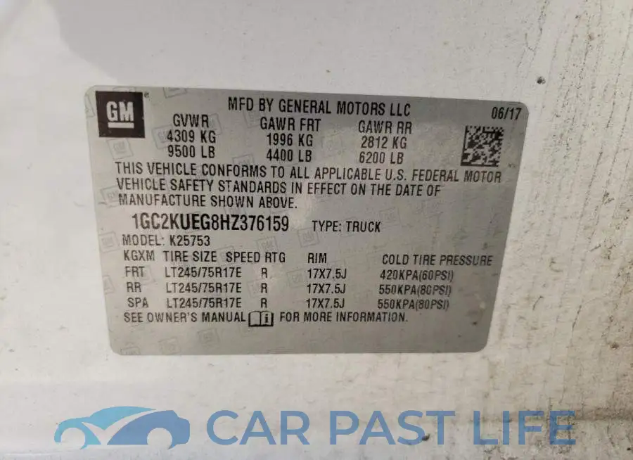 1GC2KUEG8HZ376159# 10