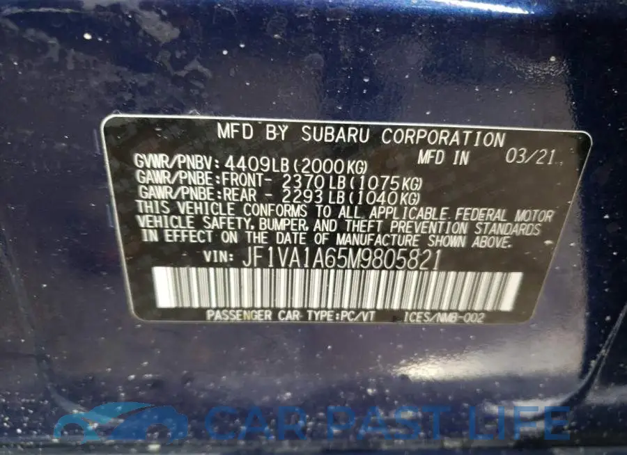 JF1VA1A65M9805821# 10