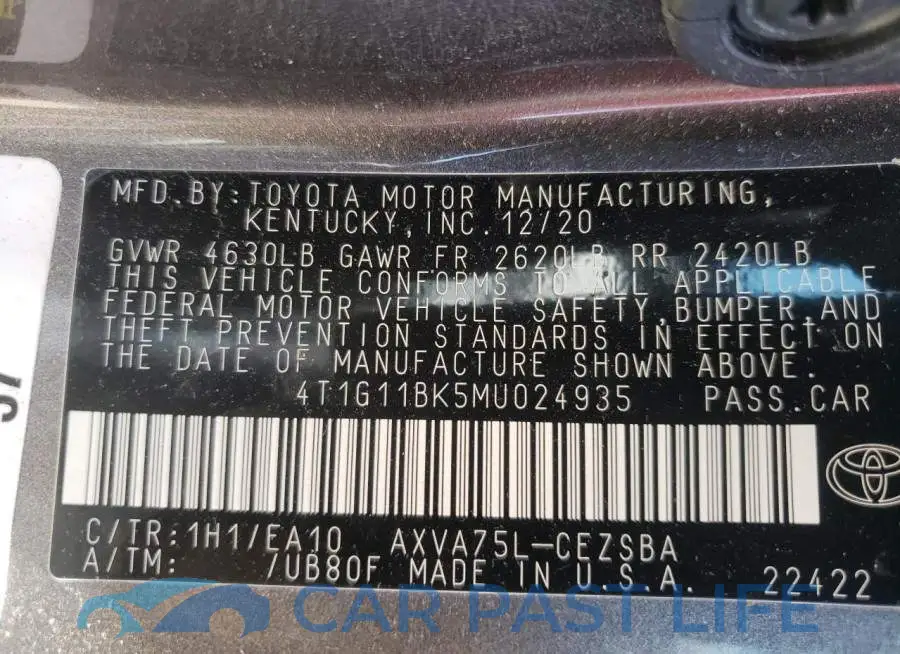 4T1G11BK5MU024935# 10