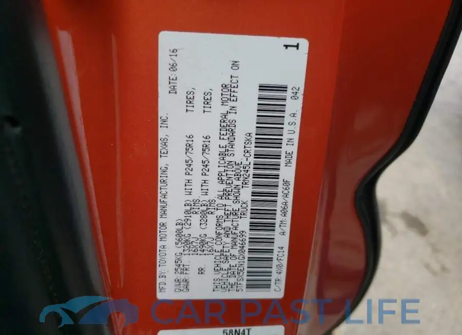 5TFSX5EN1GX046699# 10