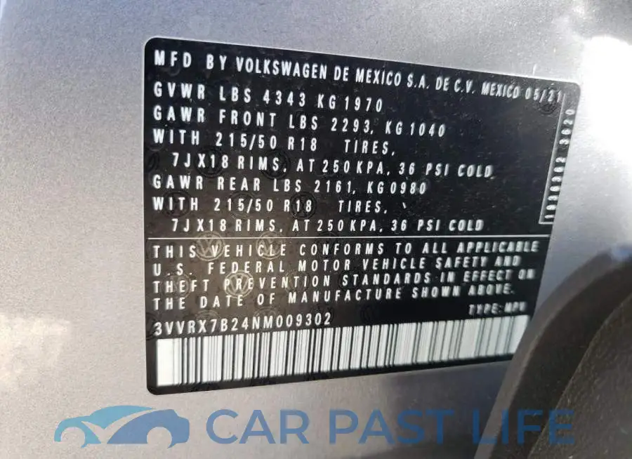 3VVRX7B24NM009302# 10