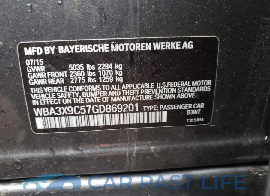 WBA3X9C57GD869201# 10