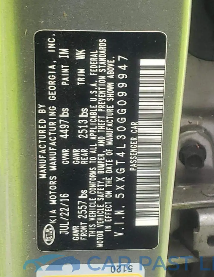 5XXGT4L30GG099947# 10