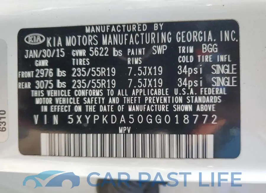 5XYPKDA50GG018772# 10