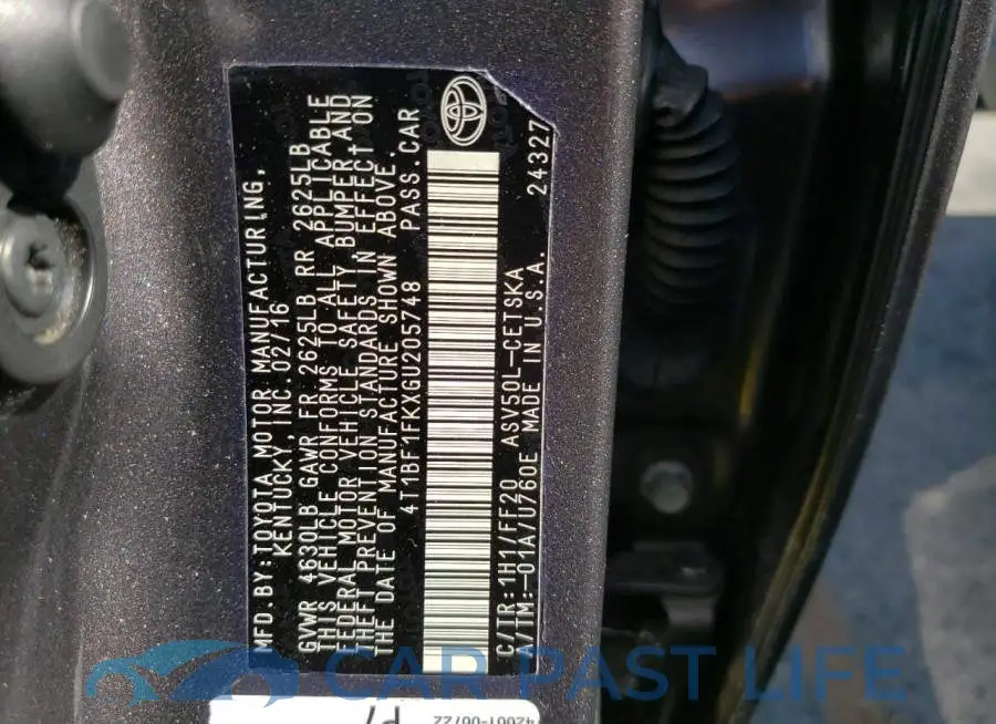 4T1BF1FKXGU205748# 10