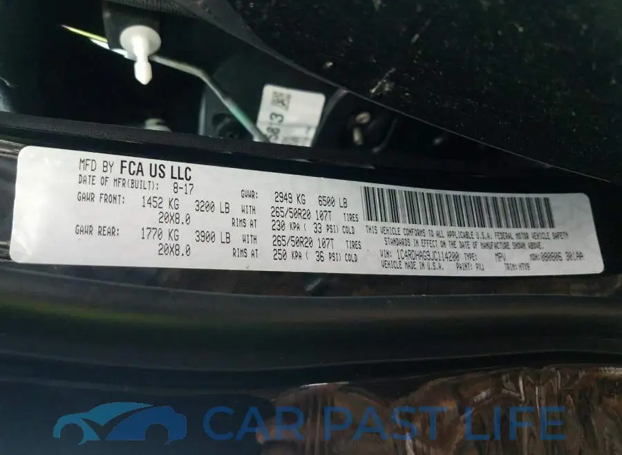 1C4RDHAG9JC114200# 10