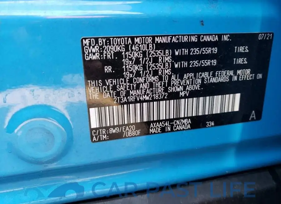 2T3A1RFV4MW218372# 10