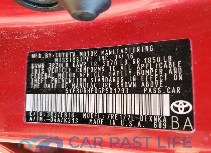 5YFBURHE0GP501293# 10