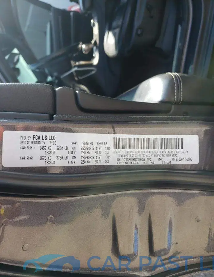 1C4RJFBG6GC496755# 10
