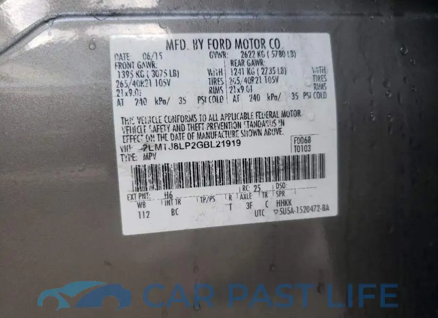 2LMTJ8LP2GBL21919# 10