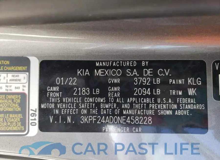 3KPF24AD0NE458228# 10