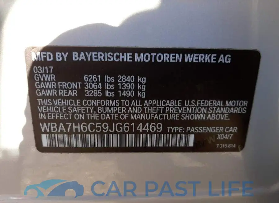 WBA7H6C59JG614469# 10