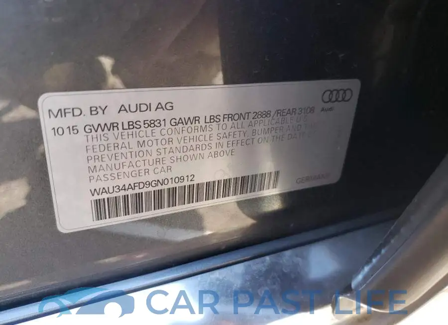 WAU34AFD9GN010912# 10