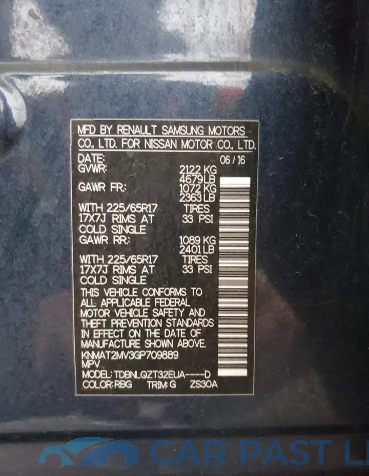 KNMAT2MV3GP709889# 10
