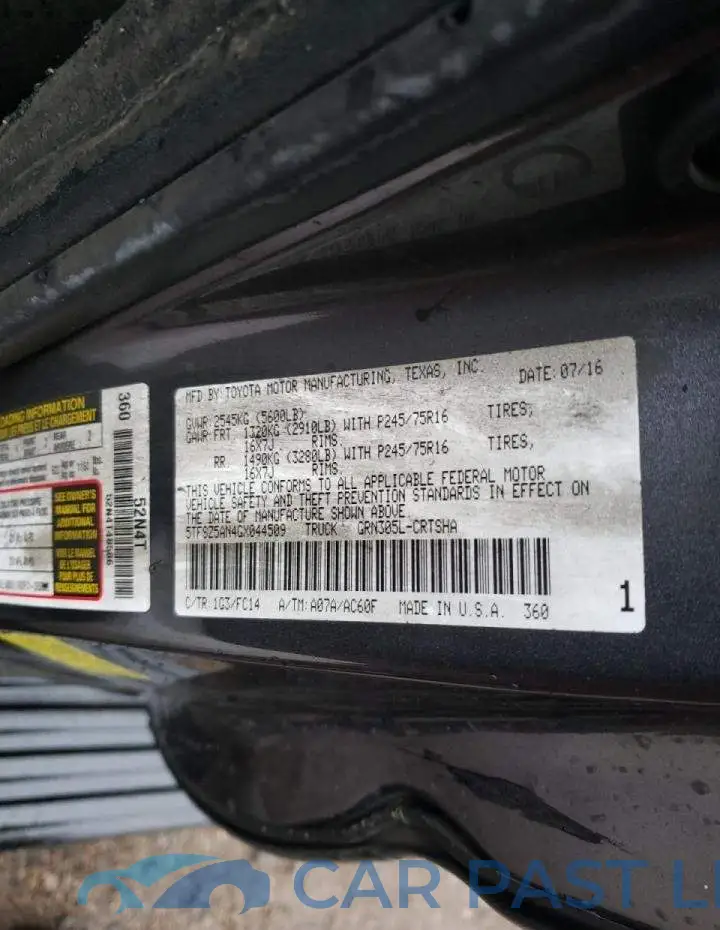 5TFSZ5AN4GX044509# 10