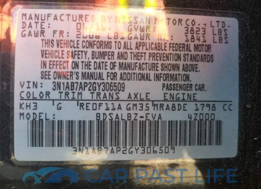 3N1AB7AP2GY306509# 10