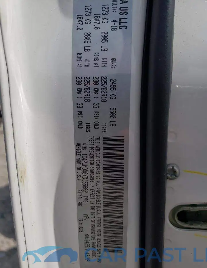 1C4PJMDX0KD155802# 10